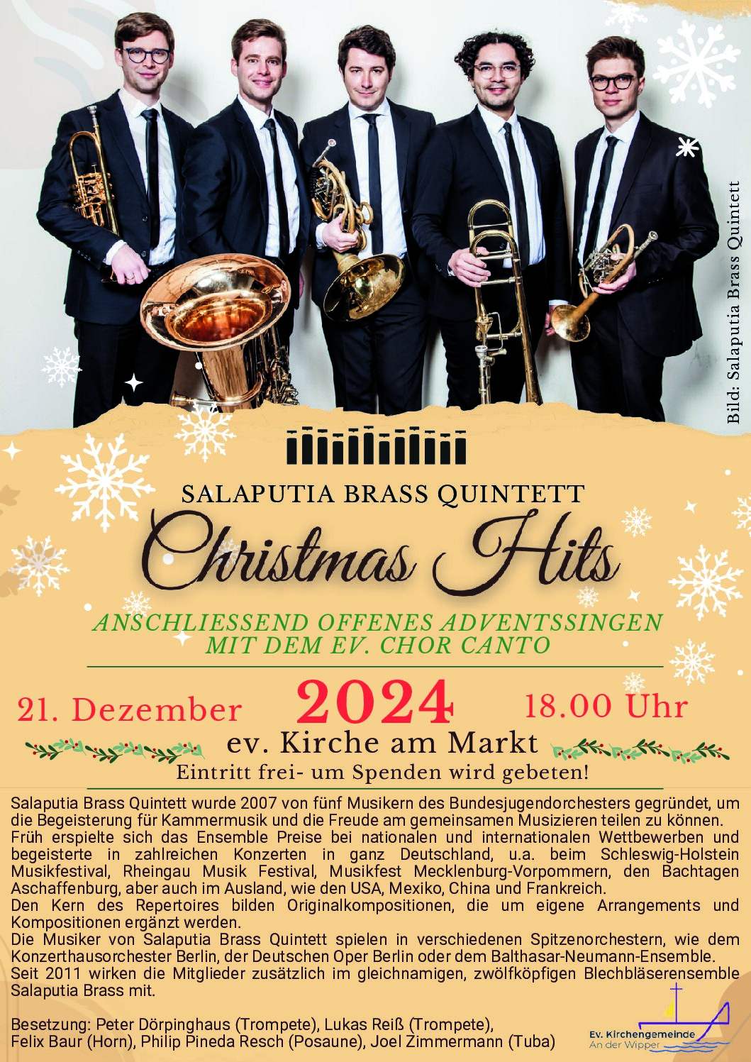 Salaputia Brass Quintett und offenes Adventssingen